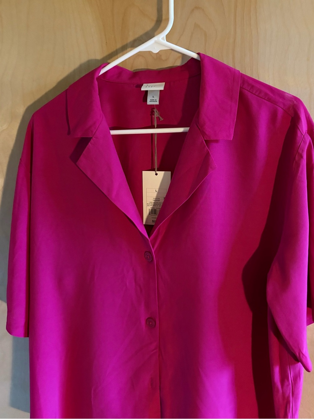 a new day Hot Pink Short Sleeve Button-Down Shirt - Picture 5 of 12